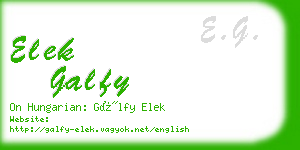 elek galfy business card